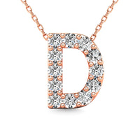 Thumbnail for Diamond 1/8 Ct.Tw. Letter D Pendant in 14K Rose Gold