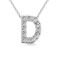 Thumbnail for Diamond 1/8 Ct.Tw. Letter D Pendant in 14K White Gold