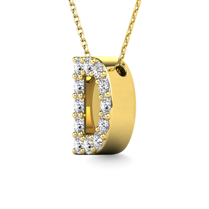 Diamond 1/8 Ct.Tw. Letter D Pendant in 14K Yellow Gold""