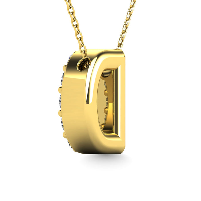 Diamond 1/8 Ct.Tw. Letter D Pendant in 14K Yellow Gold""