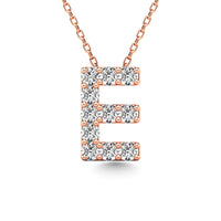 Thumbnail for Diamond 1/10 Ct.Tw. Letter E Pendant in 14K Rose Gold