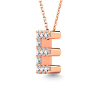 Thumbnail for Diamond 1/10 Ct.Tw. Letter E Pendant in 14K Rose Gold