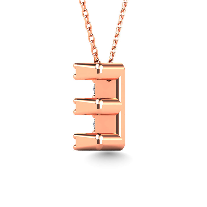 Diamond 1/10 Ct.Tw. Letter E Pendant in 14K Rose Gold""