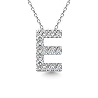 Thumbnail for Diamond 1/10 Ct.Tw. Letter E Pendant in 14K White Gold