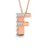Thumbnail for Diamond 1/10 Ct.Tw. Letter F Pendant in 14K Rose Gold
