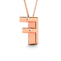 Thumbnail for Diamond 1/10 Ct.Tw. Letter F Pendant in 14K Rose Gold