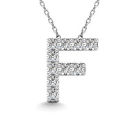 Thumbnail for Diamond 1/10 Ct.Tw. Letter F Pendant in 14K White Gold
