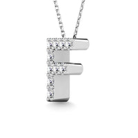 Thumbnail for Diamond 1/10 Ct.Tw. Letter F Pendant in 14K White Gold