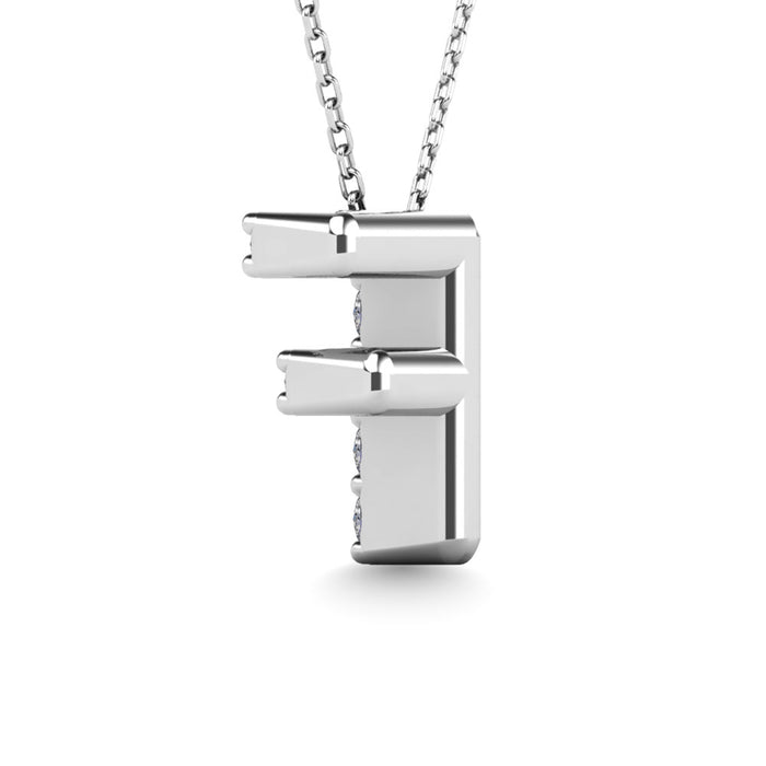 Diamond 1/10 Ct.Tw. Letter F Pendant in 14K White Gold""