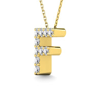 Thumbnail for Diamond 1/10 Ct.Tw. Letter F Pendant in 14K Yellow Gold