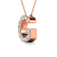 Thumbnail for Diamond 1/8 Ct.Tw. Letter G Pendant in 14K Rose Gold