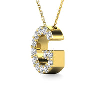 Thumbnail for Diamond 1/8 Ct.Tw. Letter G Pendant in 14K Yellow Gold