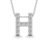 Thumbnail for Diamond 1/8 Ct.Tw. Letter H Pendant in 14K White Gold