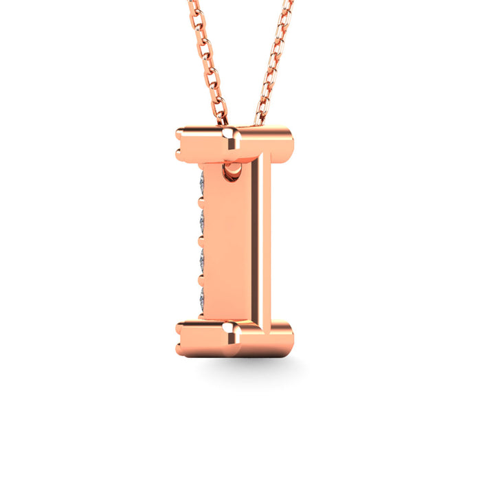 Diamond 1/10 Ct.Tw. Letter I Pendant in 14K Rose Gold""