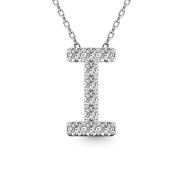 Diamond 1/10 Ct.Tw. Letter I Pendant in 14K White Gold""