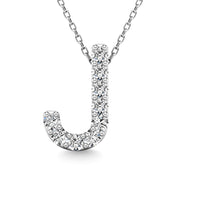Thumbnail for Diamond 1/10 Ct.Tw. Letter J Pendant in 14K White Gold