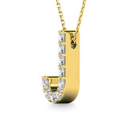 Thumbnail for Diamond 1/10 Ct.Tw. Letter J Pendant in 14K Yellow Gold