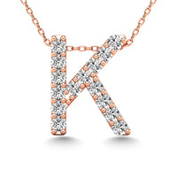 Thumbnail for Diamond 1/8 Ct.Tw. Letter K Pendant in 14K Rose Gold