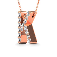 Thumbnail for Diamond 1/8 Ct.Tw. Letter K Pendant in 14K Rose Gold