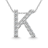 Thumbnail for Diamond 1/8 Ct.Tw. Letter K Pendant in 14K White Gold