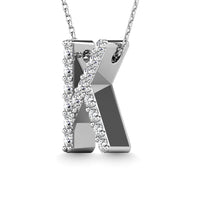Thumbnail for Diamond 1/8 Ct.Tw. Letter K Pendant in 14K White Gold