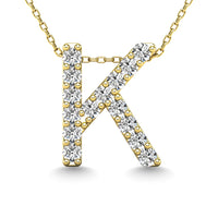 Thumbnail for Diamond 1/8 Ct.Tw. Letter K Pendant in 14K Yellow Gold