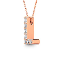 Thumbnail for Diamond 1/20 Ct.Tw. Letter L Pendant in 14K Rose Gold