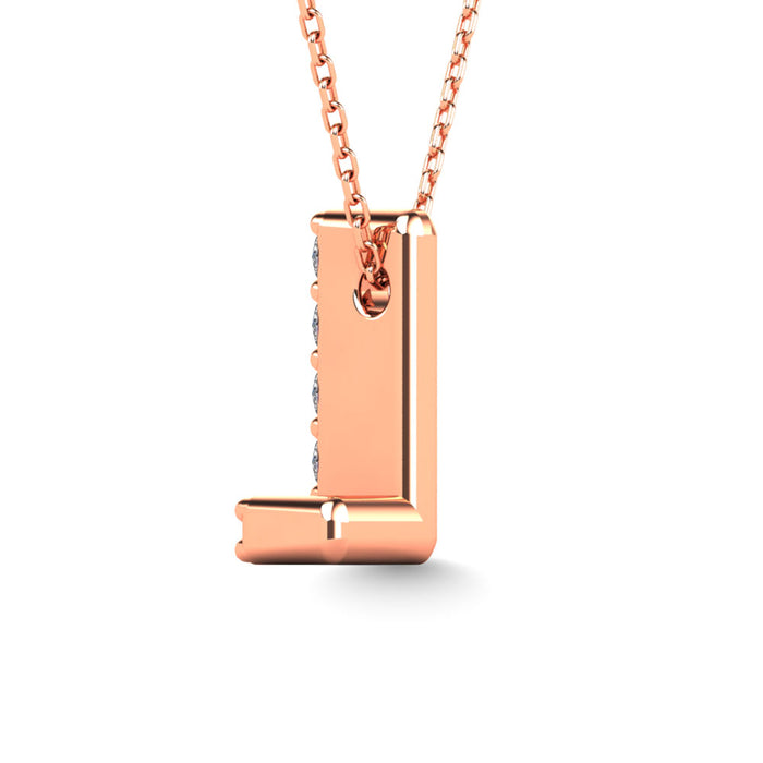 Diamond 1/20 Ct.Tw. Letter L Pendant in 14K Rose Gold""