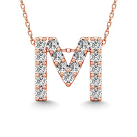 Thumbnail for Diamond 1/6 Ct.Tw. Letter M Pendant in 14K Rose Gold
