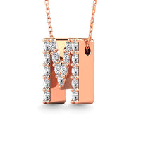 Thumbnail for Diamond 1/6 Ct.Tw. Letter M Pendant in 14K Rose Gold