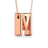 Thumbnail for Diamond 1/6 Ct.Tw. Letter M Pendant in 14K Rose Gold