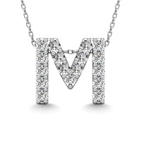 Thumbnail for Diamond 1/6 Ct.Tw. Letter M Pendant in 14K White Gold