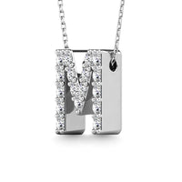 Thumbnail for Diamond 1/6 Ct.Tw. Letter M Pendant in 14K White Gold
