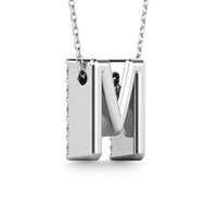 Thumbnail for Diamond 1/6 Ct.Tw. Letter M Pendant in 14K White Gold