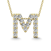 Thumbnail for Diamond 1/6 Ct.Tw. Letter M Pendant in 14K Yellow Gold