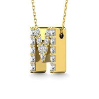 Thumbnail for Diamond 1/6 Ct.Tw. Letter M Pendant in 14K Yellow Gold