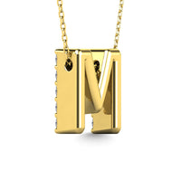 Thumbnail for Diamond 1/6 Ct.Tw. Letter M Pendant in 14K Yellow Gold