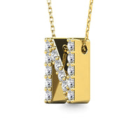 Thumbnail for Diamond 1/6 Ct.Tw. Letter N Pendant in 14K Yellow Gold