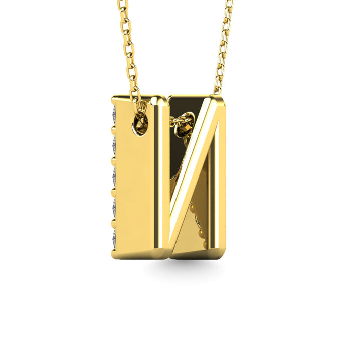 Diamond 1/6 Ct.Tw. Letter N Pendant in 14K Yellow Gold""