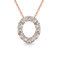 Thumbnail for Diamond 1/8 Ct.Tw. Letter O Pendant in 14K Rose Gold