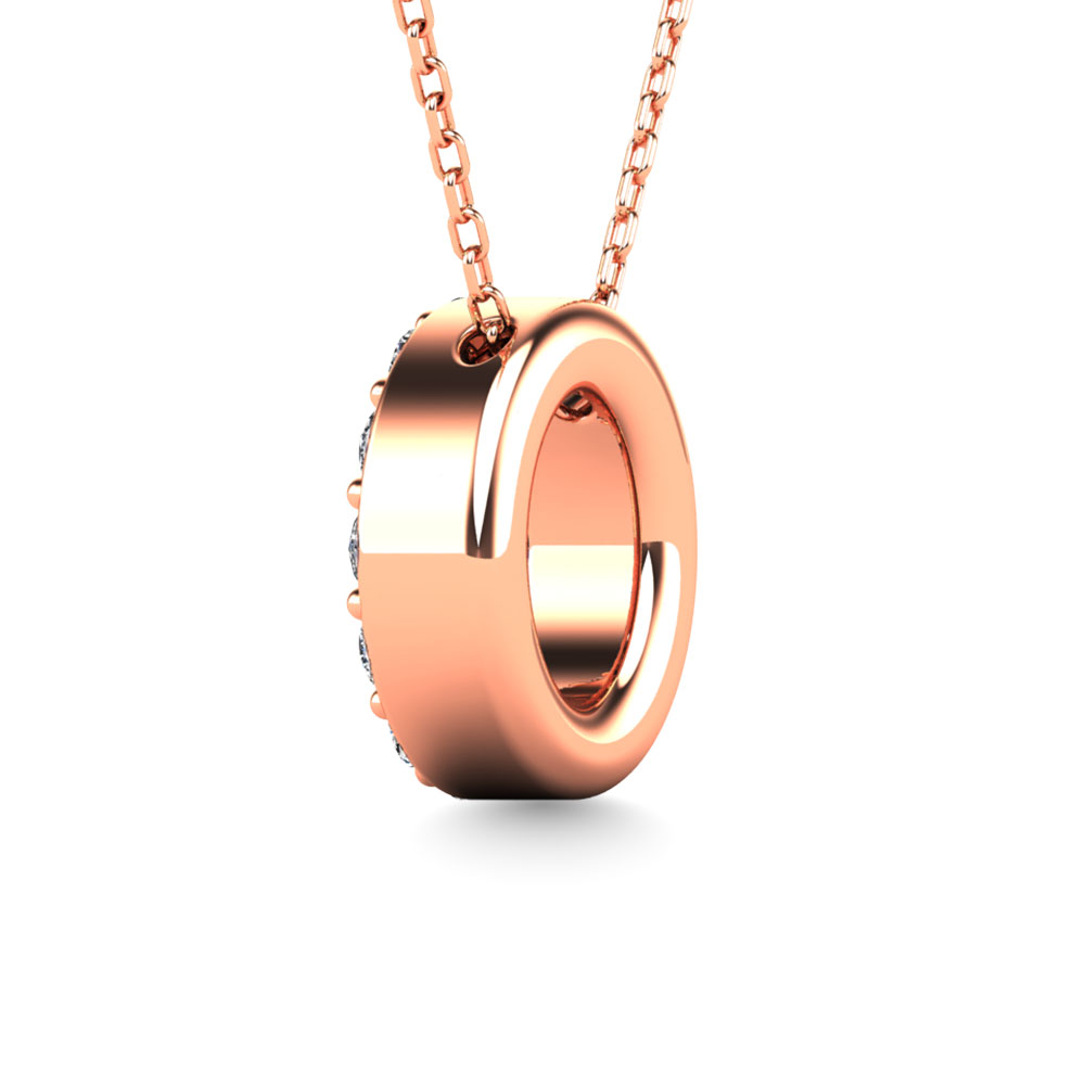 Diamond 1/8 Ct.Tw. Letter O Pendant in 14K Rose Gold""