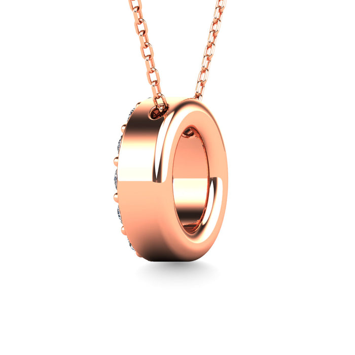 Diamond 1/8 Ct.Tw. Letter O Pendant in 14K Rose Gold""