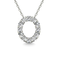 Thumbnail for Diamond 1/8 Ct.Tw. Letter O Pendant in 14K White Gold
