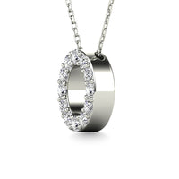 Thumbnail for Diamond 1/8 Ct.Tw. Letter O Pendant in 14K White Gold