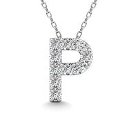 Thumbnail for Diamond 1/10 Ct.Tw. Letter P Pendant in 14K White Gold