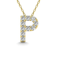Thumbnail for Diamond 1/10 Ct.Tw. Letter P Pendant in 14K Yellow Gold