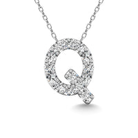 Thumbnail for Diamond 1/6 Ct.Tw. Letter Q Pendant in 14K White Gold