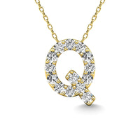 Thumbnail for Diamond 1/6 Ct.Tw. Letter Q Pendant in 14K Yellow Gold