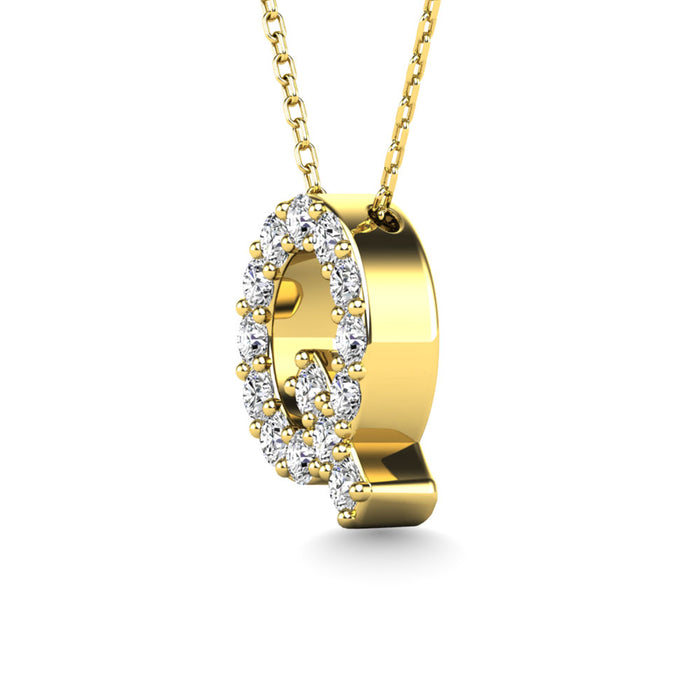 Diamond 1/6 Ct.Tw. Letter Q Pendant in 14K Yellow Gold""