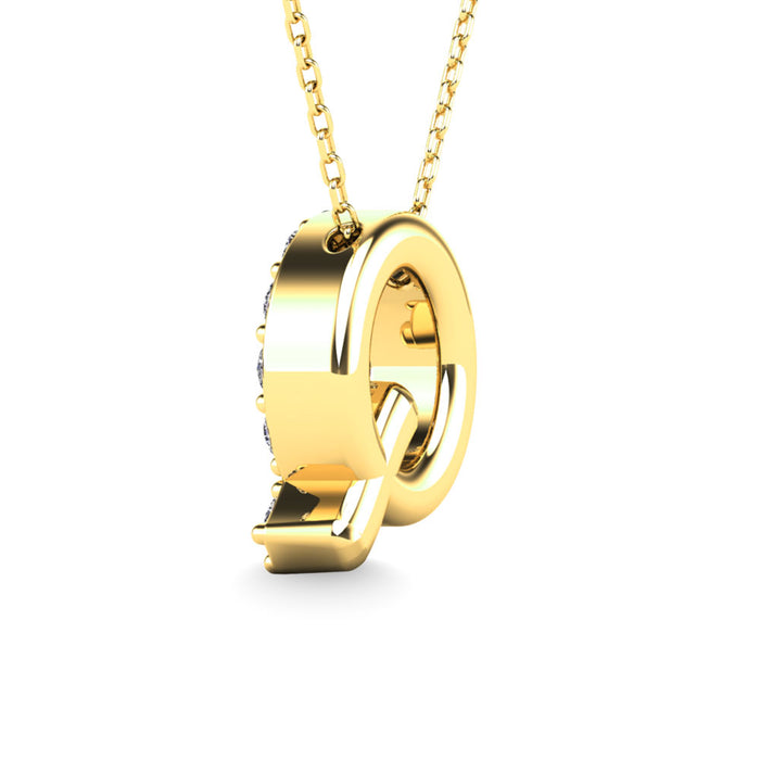 Diamond 1/6 Ct.Tw. Letter Q Pendant in 14K Yellow Gold""